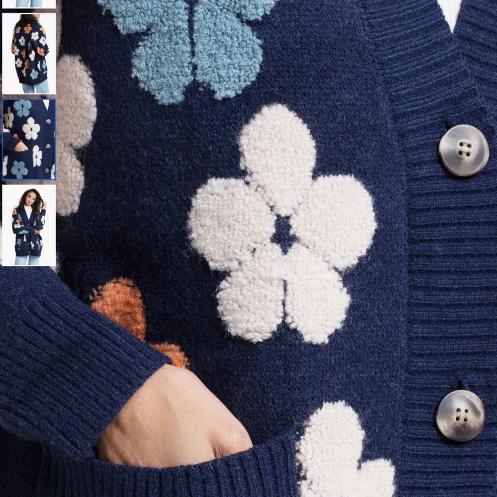 SAACHI Floral Buttoned Cardigan, One size - Picture 3 of 14